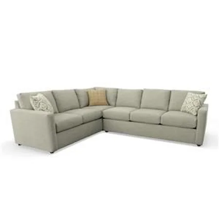 2 Piece Sectional with Track Arms - Left Arm with Corner & Right Arm with 3 Seats